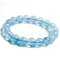 10mm Fashion Jewelry Bracelet Natural Topaz Crystal Gemstone Stretch Round Bead