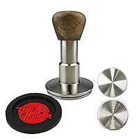 The Force Tamper-Espresso Coffee Tamper Coffee Press Tool Food Grade Stainless Steel Base Extend Set (Triangle-Rosewood, 58.50mm)