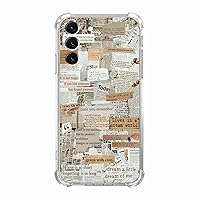 Retro Newspaper Case for Samsung Galaxy S23,Old Papers Collage Pattern Case for Men Women,Unique Soft TPU Bumper Case Compatible with Galaxy S23