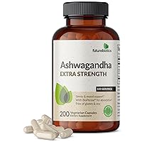 Ashwagandha Extra Strength Stress & Mood Support with BioPerine - Non GMO Formula, 200 Vegetarian Capsules