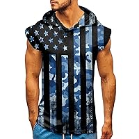 Mens Stars and Striped Muscle Patriotic Tank Tops USA Flag Sleeveless Cool T-Shirts Gym Workout Athletic Undershirts