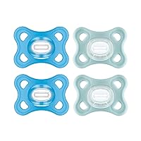 MAM Comfort Pacifiers, Newborn Pacifiers, 2 Count, MAM Pacifiers 3-12 Months, Best Pacifier for Breastfed Babies, Boy Silicone Pacifier