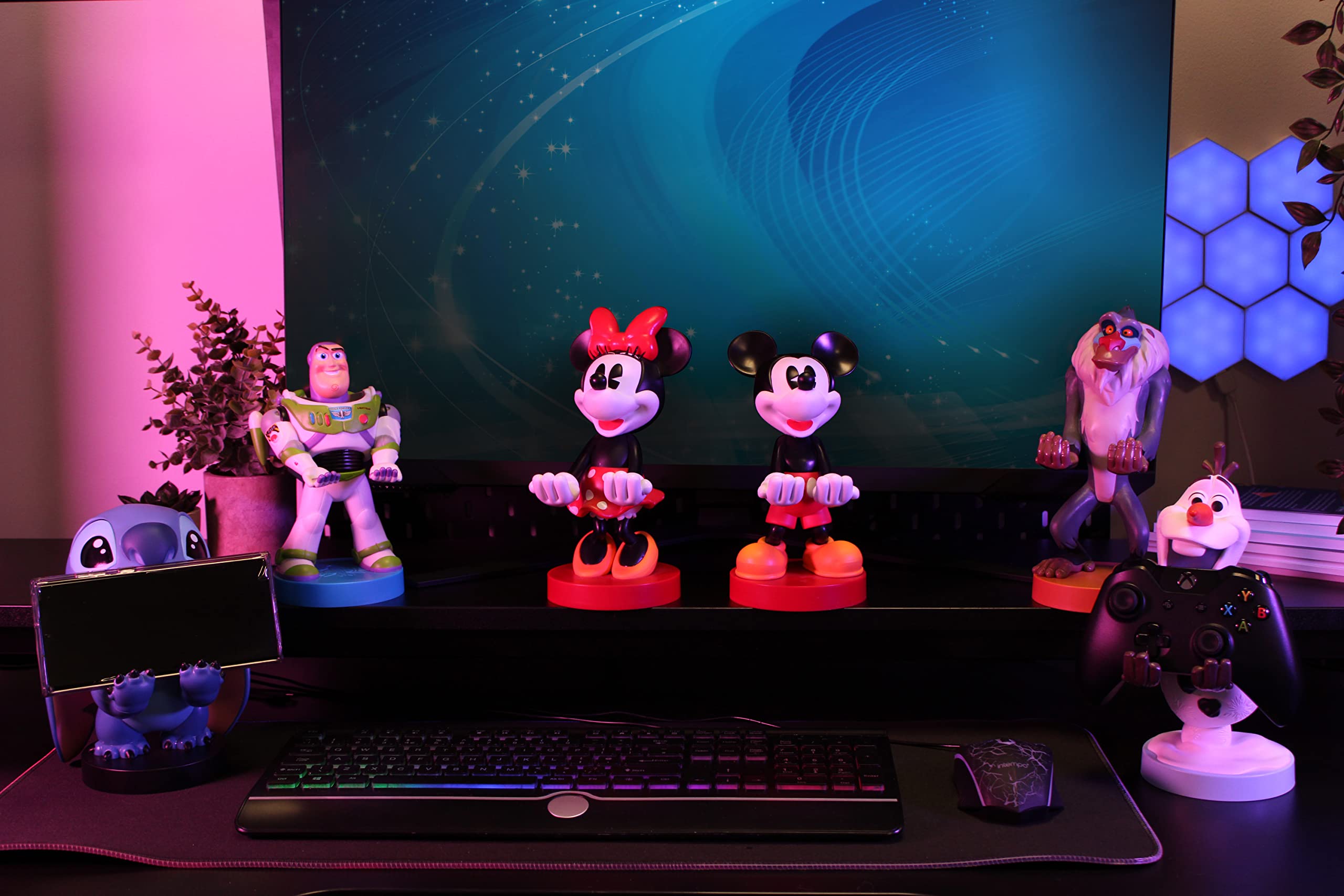 Exquisite Gaming Cable Guys: Disney Mickey Mouse Phone Stand & Controller Holder - Officially Licenced Figure - Exquisite Gaming