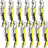 12 Pieces wine key wine opener Professional Waiter Corkscrews Stainless bottle opener Fold Serrated Foil Cutter Key for Family, Company Party,Bars,Restaurants(yellow)