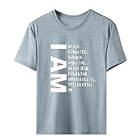 Women's Casual Tee Shirts Fun Short Sleeve Tops Funny Letter Print Graphic Blouse Summer Novelty T Shirts Preppy Cute