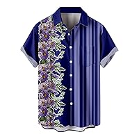 Hawaiian Shirt for Men 2023 Button Down Lapel Fashion Casual Short Sleeve Shirts