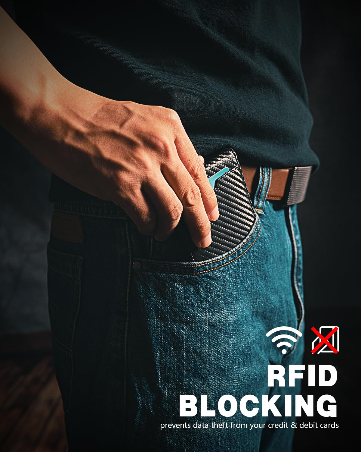 Zitahli Mens-Wallet-Slim-Leather-RFID Blocking Wallet for Men Minimalist Bifold Credit Card Holder with Gift Box