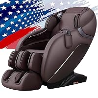iRest SL Track Massage Chair Recliner, Full Body with Zero Gravity, Bluetooth Speaker, Airbags, Heating, and Foot (Brown), SL-A303