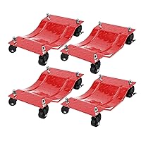 Heavy Duty Car Dolly 4 Pack, 6000 lbs Wheel Dolly Car Tire Stake with Brakes, Car Tire Dolly Cart with Wheels, Vehicle Dollies for Moving, Car Repair