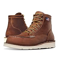 Danner 6” Bull Run Moc Toe Work Boots for Men - Oiled Full-Grain Leather Upper with Non Slip Wedge Outsole and 3-Density Cushion Footbed, EH Resistant