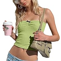Sexy Y2K Womens Strapless Crop Tube Tank Tops Wrap Camisole Tank Top Vintage Sleeveless Cami Shirts Top Streetwear