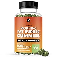 Morning Fat Burner Gummies for Weight Loss for Women & Men | Thermogenic Belly Fat Burner with Green Tea, Garcinia, Green Coffee Bean & More | Appetite Suppressant & Metabolism Booster | 60 Gummies