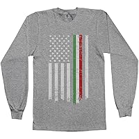 Threadrock Men's Italian American Thin Line Flag Long Sleeve T-Shirt