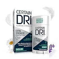 Extra Strength Clinical Antiperspirant Solid Deodorant, Hyperhidrosis Treatment for Men & Women, Powder Fresh, 1.7oz, 1 Pack