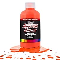U.S. Art Supply 8-Ounce Special Effects Neon Orange Airbrush Paint