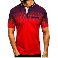Mens Golf Shirt Short Sleeve Casual T Shirt Athletic Lightweight Tees Quick Dry Workout Tops Button Henley Shirts with Pocket