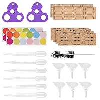 Essential Oil Tools Essential Oil Opener Essential Oil Key Tool for Essential Oil Accessories Includes 2 Openers, 6 Droppers, 6 Funnels, 72 Labels And Brush Tools Set for Glass Roll On Bottles