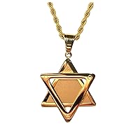 Men Women 925 Italy 14k Gold Finish 6 Pointer Jewish Star of David Pyramid with The Eye of Horus Ice Out Pendant Stainless Steel Real 2.5 mm Rope Chain Necklace, Men's Jewelry, Iced Pendant, Chain Pendant Rope Necklace