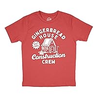 Youth Gingerbread House Construction Crew T Shirt Funny Xmas Treat Joke Tee for Kids