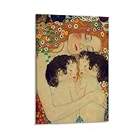 TOYOCC Gustav Klimt Three Ages of Woman Mother And Child Art Poster Canvas Poster Bedroom Decor Office Room Decor Gift Frame-style 12x18inch(30x45cm)