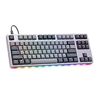 DROP CTRL High-Profile Mechanical Keyboard — Tenkeyless TKL (87 Key) Gaming Keyboard, Hot-Swap Switches, Programmable, Backlit RGB LED, USB-C, Doubleshot PBT, Aluminum (Gray, Cherry MX Blue)