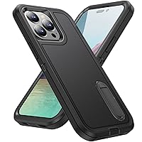 Case Built-in Stand for iPhone 14 Pro Max,Heavy Duty Drop Protection Full Body Rugged Shockproof Protective Tough Durable (Black)