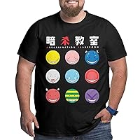 Anime Assassination Classroom Big and Tall Shirt Men's Summer Crew Neck Short Sleeve Plus Size Cotton Tees