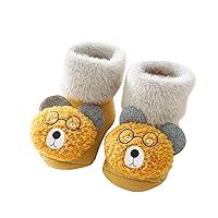 Children Toddler Autumn and Winter Boys and Girls Floor Socks Non Slip Plush Warm and Size 3 Tennis Shoes for Baby Girls