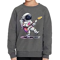 Astronaut Playing Guitar Toddler Raglan Sweatshirt - Art Sponge Fleece Sweatshirt - Cartoon Kids' Sweatshirt
