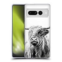 Head Case Designs Officially Licensed Dorit Fuhg Portrait of a Highland Cow Travel Stories Soft Gel Case Compatible with Google Pixel 7 Pro