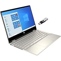 2021 HP Pavilion 2-in-1 Laptop 14 inch FHD Touch Evo 11th Intel i5-1135G7 Iris Xe Graphics 8GB DDR4 256GB NVMe SSD WI-FI 6 Win 10 Home FP Backlit KB w/ 32GB USB, Warm Gold, 14M-DW1023DX