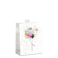 Premium Gift Bags Pack of 6 Elegant Gift Bags Size: Medium (18x23x10 cm) Paper Gift Bag with Coloured Cord and Name Card Scorpion Paper Motif Happy Birthday