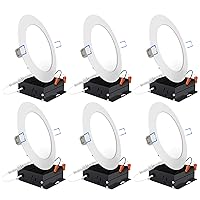 Sunco Lighting 6 Pack 6 Inch Ultra Thin LED Recessed Ceiling Lights, 5000K Daylight, Dimmable, 14W, Wafer Thin, Canless with Junction Box - Energy Star