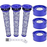 Leadaybetter Vacuum Filter Replacement for Dyson V7 V8 Animal Absolute Motorhead Stick Cordless Vac Cleaner, 3 Post & 3 Pre Filters, Compare to Part # 965661-01 & 967478-01