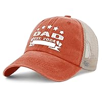 Dad Est 2024 Hat Mens Retro Daddy Father Day Golf Hats for Mens AllBlack Cycling Caps Humor for Plumber