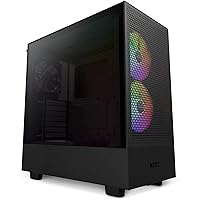 H5 Flow RGB Compact ATX Mid-Tower PC Gaming Case – CC-H51FB-R1 - High Airflow Perforated Front Panel – Tempered Glass Side Panel – Cable Management – 2 x F140 RGB Core Fans – Black