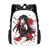 Anime Akame Ga Kill Akame Backpack Cartoon Large Capacity Backpacks Laptop Backpack Lightweight Canvas Shoulder bag Outdoor Travel 16-Inch Black