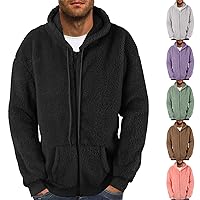 Fleece Jacket Men, Men's Outdoor Casual Fleece Sherpa Lined Button Down Shirt Jacket Heavyweight Jacket Coats
