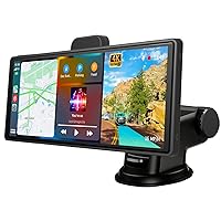 Wireless Apple Carplay & Android Auto, 9.3 Portable Carplay Screen for Car with 4K ADAS Dash Cam, 1080P Backup Camera, Phone Mirroring, AUX/FM/Speaker