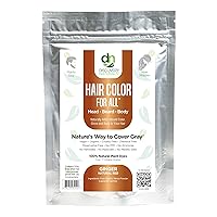 Red Henna Hair Color For All Kit | 100% All Natural Hair Dye & Beard Dye Powder (Ginger Natural Red) Organic, Herbal & Vegan Chemical & Cruelty Free Permanent Gray Coverage & Tinting