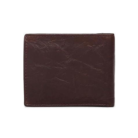 Men's Leather Bifold Wallet with Coin Pocket for Men