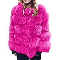 XUNRYAN Womens Luxury Winter Warm Fluffy Faux Fur Short Coat Jacket Parka Outwear 2023 Fashion Clothes Streetwear