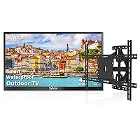 SYLVOX 55 inch Outdoor TV, 4K Weatherproof TV with TV Wall Mount, IP55 Waterproof 1000nits Brightness, for Partial Sun Areas