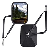 JUSTTOP Mirrors Doors Off, Side View Mirrors for Jeep Wrangler CJ YJ TJ JK JL & Unlimited，Quicker Install Hinge Mirror for Safe Doors Off Driving, Car Exterior Accessories- 2Pack