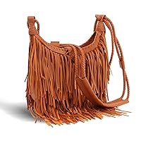Vintage Fringe hobo bags for Women Vegan Faux Suede Leather Tassel Crossbody Bag Fringe Purse