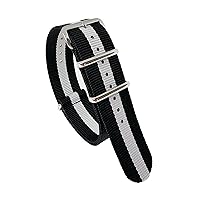 NATO® Strap 3 Stripes Nylon Watch Strap Ballistic Watch Band Custom Stripe Colors 18mm 20mm 22mm 24mm High Polish Stainless Steel Buckles