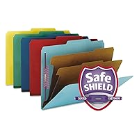 Smead Pressboard Classification File Folder with SafeSHIELD Fasteners, 2 Dividers, 2