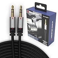 Monster Gen2 Essentials 3.5mm Stereo Plug to 3.5 mm Stereo Plug AUX Cord for Car, iPhones, and Headphones, 9.8FT