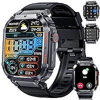 Smart Watch,2 inch Smart Watch for Android Phones,100M Waterproof Rugged Smart Watch with Bluetooth Call(Answer/Dial Calls) Ultra Long Battery Life,100+ Sports Modes Activity Tracker