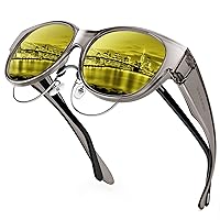 URUMQI Sunglasses Fit Over Glasses for Women, Trendy Round Cat Eye Sun Glasses Polarized UV400 Protection Lens Large Shades